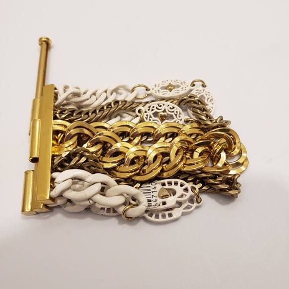 Women's Metallic Chunky Multi Chain Bracelet - Picture 6 of 6